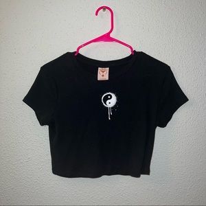 Black Yin Yang Crop Top